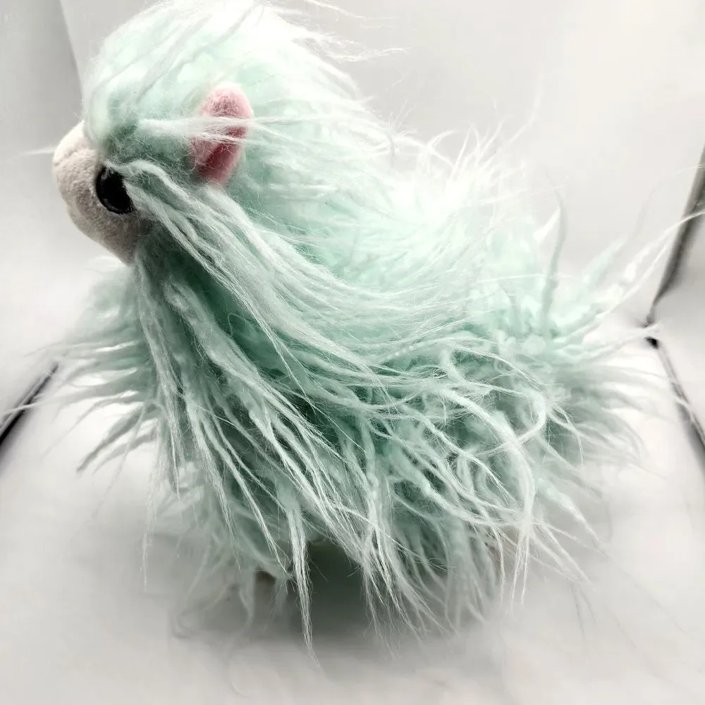 Adorable Aqua Long Hair Llama Plush‎ Stuffed Animal 6 Inch